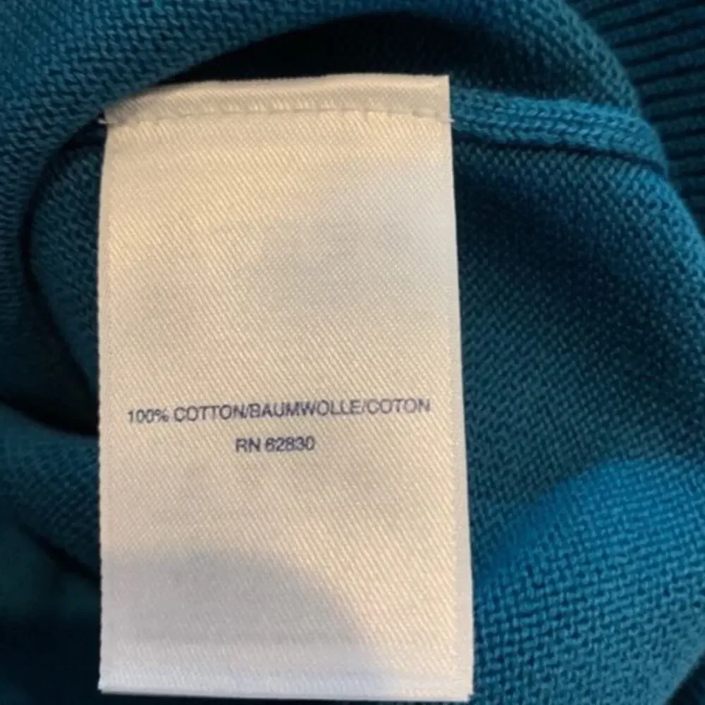 Lands' End Men's V-Neck Pullover Sweater Teal‎ Size L Lightweight - Picture 7 of 7